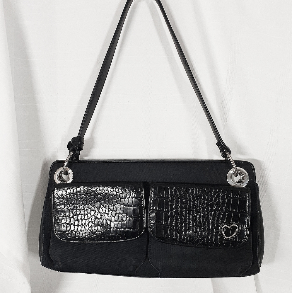 Vintage Brighton Leather Baguette Purse With Heart Details